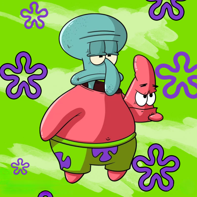 海綿寶寶章魚哥cos派大星 親子情侶裝寬鬆短袖T