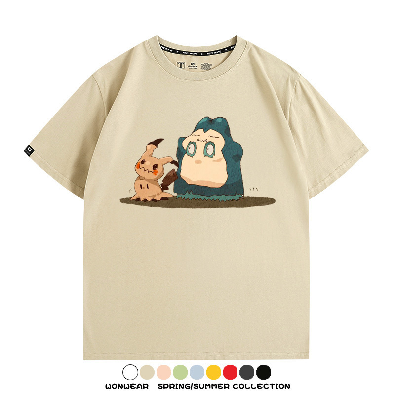 精靈寶可夢小卡比獸任天堂遊戲周邊情侶短袖T恤純棉上衣寬鬆百搭