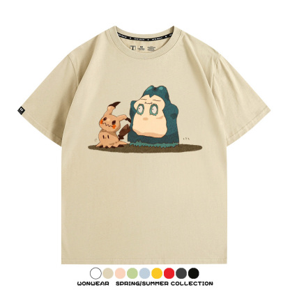 精靈寶可夢小卡比獸任天堂遊戲周邊情侶短袖T恤純棉上衣寬鬆百搭