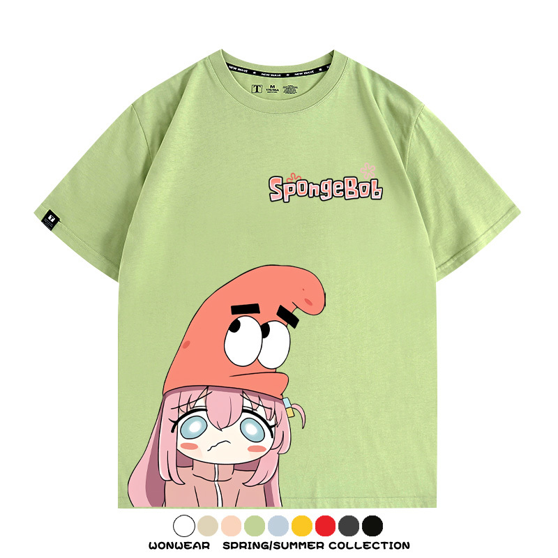 海綿寶寶x孤獨搖滾聯名 親子情侶寬鬆短袖T