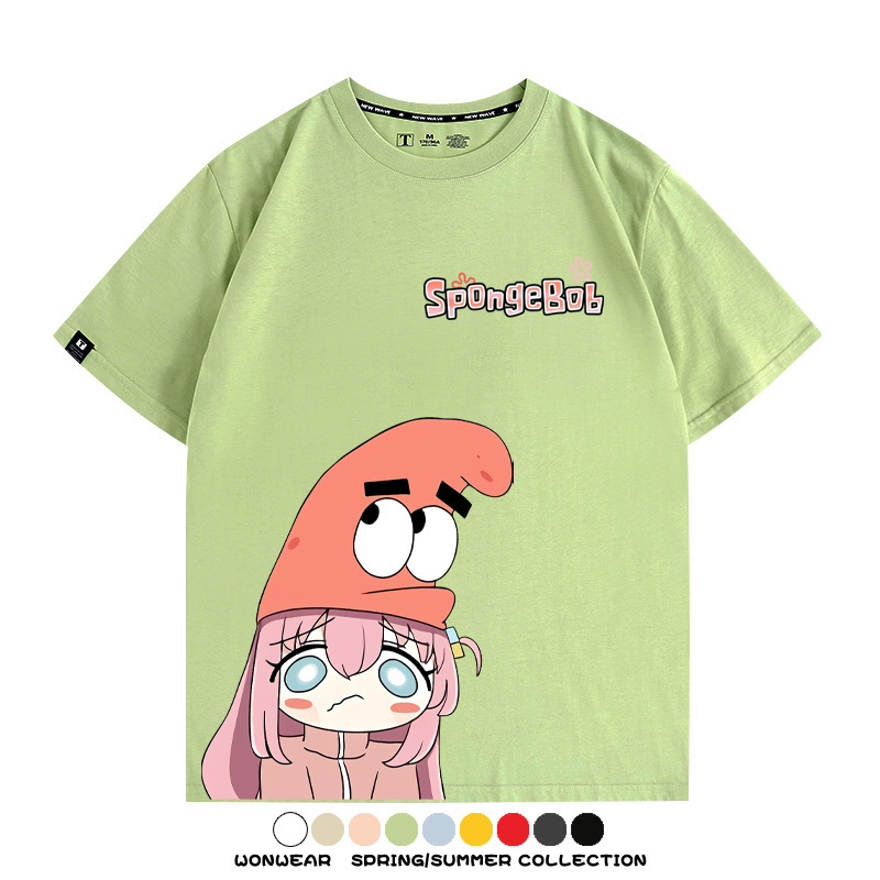 海綿寶寶x孤獨搖滾聯名 親子情侶寬鬆短袖T