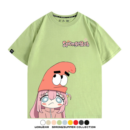 海綿寶寶x孤獨搖滾聯名 親子情侶寬鬆短袖T