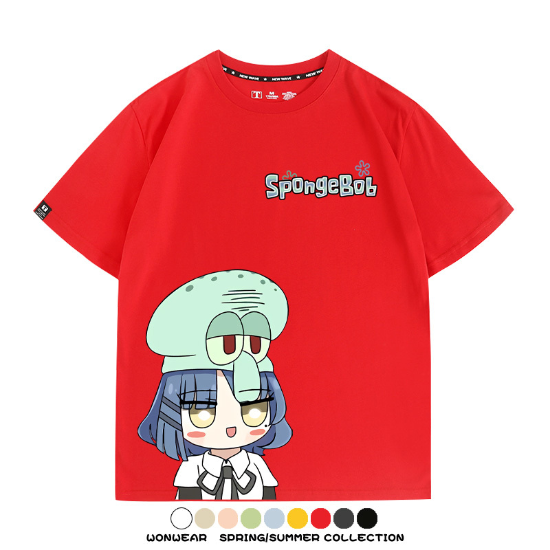 海綿寶寶x孤獨搖滾聯名 親子情侶寬鬆短袖T