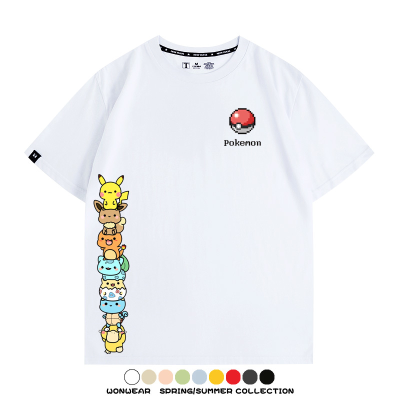 精靈寶可夢像素可愛 親子情侶裝寬鬆短袖T