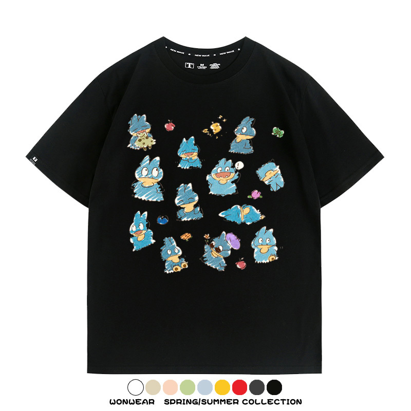 精靈寶可夢小卡比獸任天堂遊戲周邊情侶短袖T恤純棉上衣寬鬆百搭