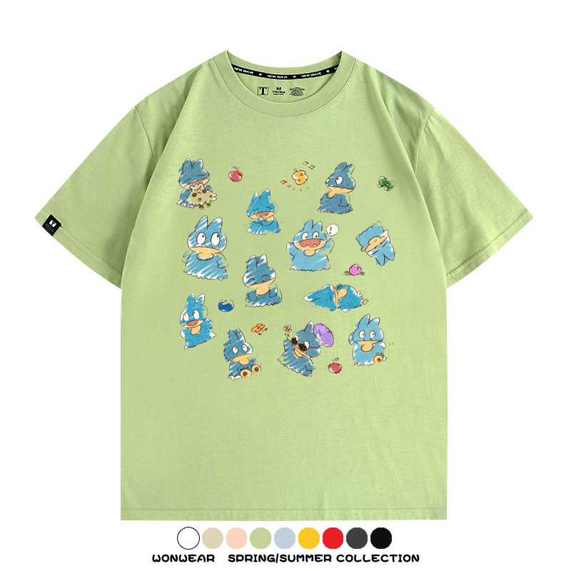 精靈寶可夢小卡比獸任天堂遊戲周邊情侶短袖T恤純棉上衣寬鬆百搭