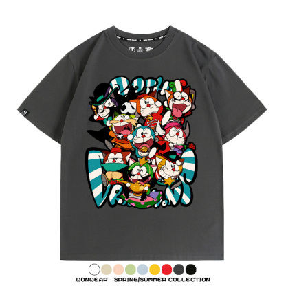 哆啦A夢動漫周邊聯名 親子情侶裝寬鬆短袖T