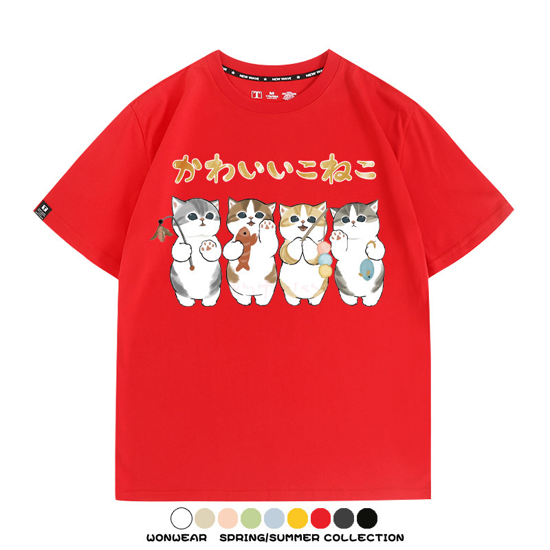 可愛貓貓鏟屎官 親子情侶裝寬鬆短袖T