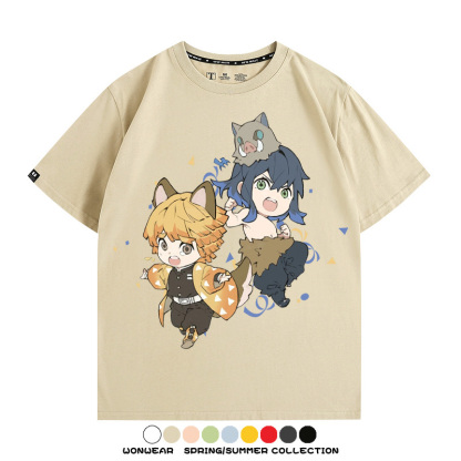 鬼滅之刃動漫周邊聯名  親子情侶裝寬鬆短袖T