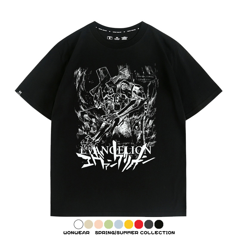 新世紀福音戰士EVA動漫周邊短袖T恤衫夏季男士純棉潮流二次元寬鬆