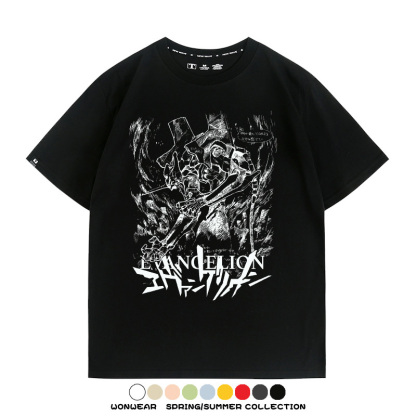 新世紀福音戰士EVA動漫周邊短袖T恤衫夏季男士純棉潮流二次元寬鬆