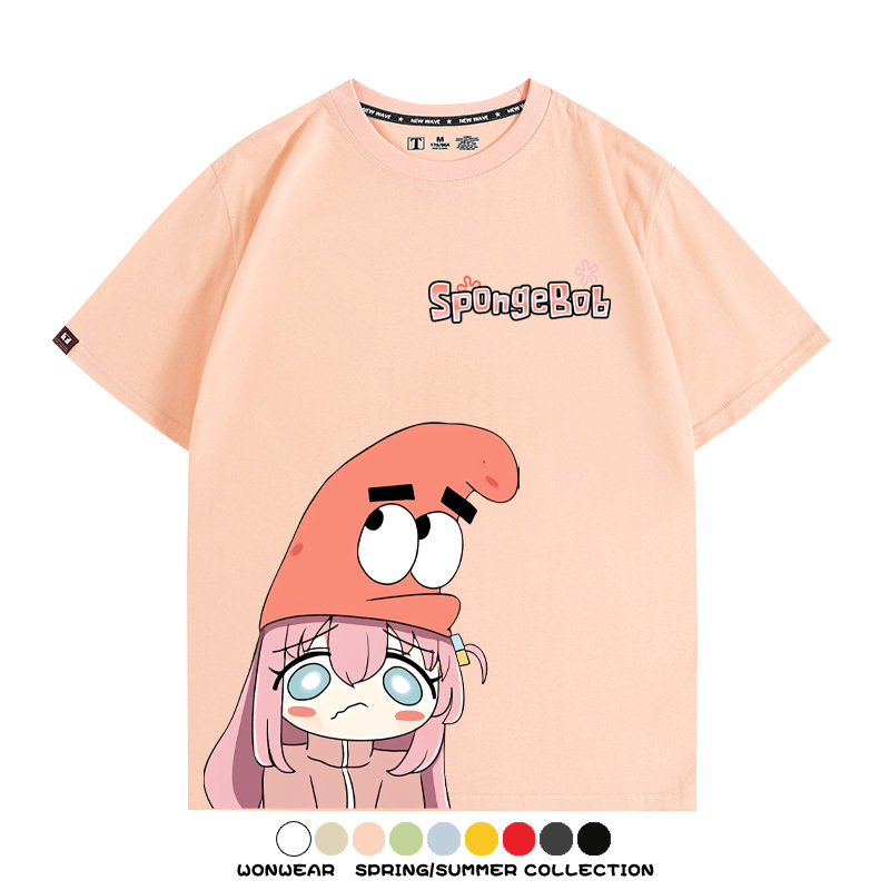 海綿寶寶x孤獨搖滾聯名 親子情侶寬鬆短袖T
