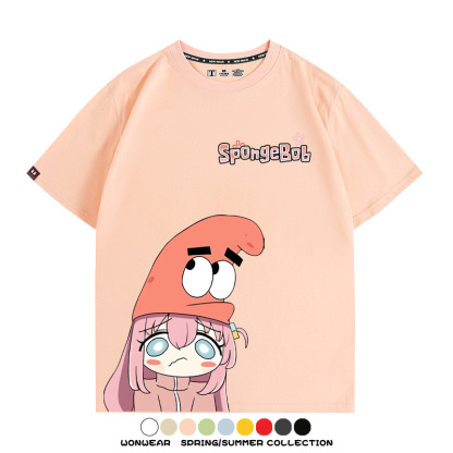 海綿寶寶x孤獨搖滾聯名 親子情侶寬鬆短袖T