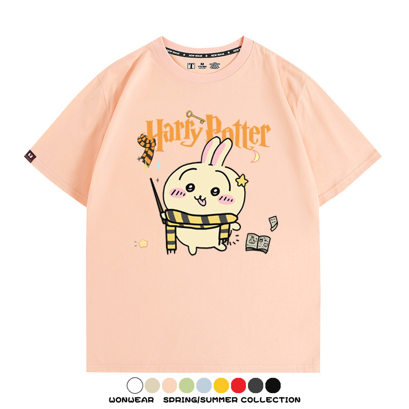 Chiikawa聯動哈利波特 親子情侶裝寬鬆短袖T