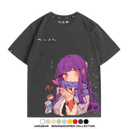 葬送的芙莉蓮卡通動漫菲倫可愛情侶周邊二次元短袖夏季純棉T恤衫