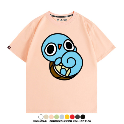 精靈寶可夢小火龍傑尼龜 親子情侶裝寬鬆短袖T