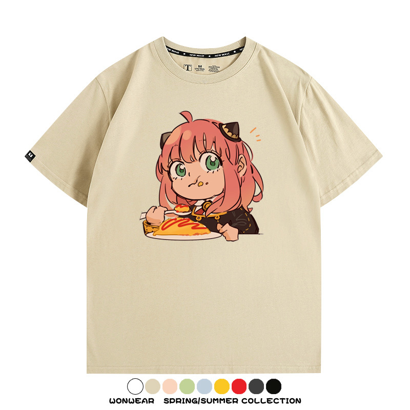 間諜家家酒動漫阿尼亞卡通可愛周邊情侶T恤衫夏季純棉短袖上衣潮