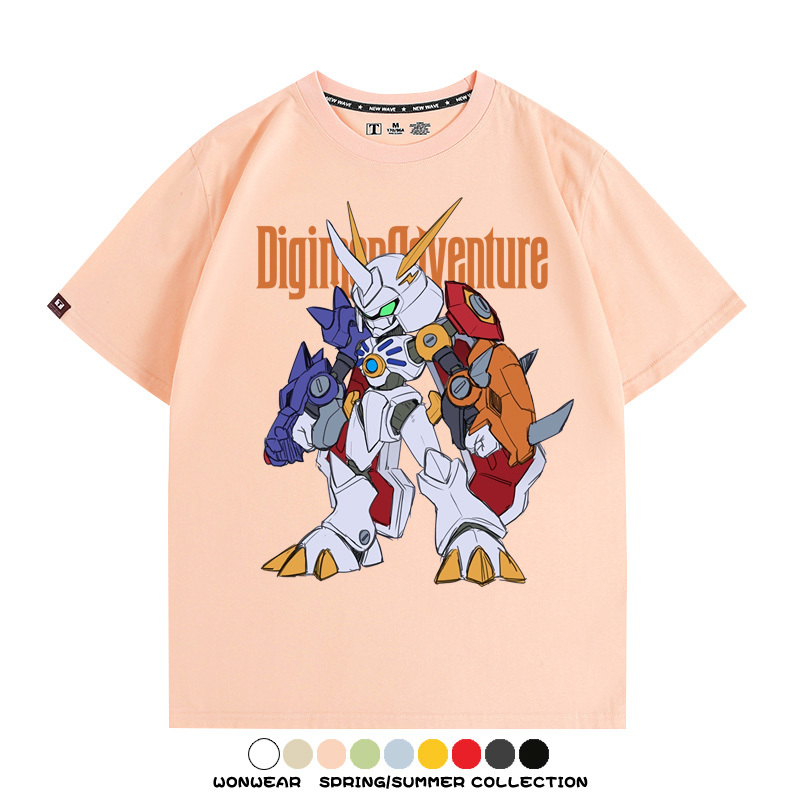 數碼寶貝聯名動漫 親子情侶裝寬鬆短袖T