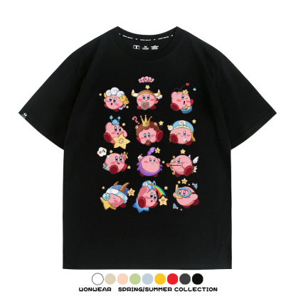 星之卡比任天堂遊戲周邊T恤十二星座生肖聯名款短袖夏季情侶上衣