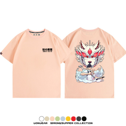 鏈鋸人早川秋狐之惡魔聯名 親子情侶裝寬鬆短袖T