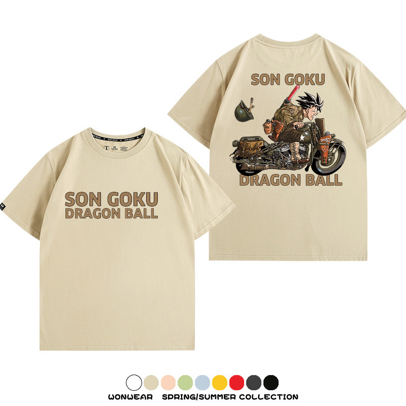 七龍珠日系動漫聯動機車鈴木悟空潮牌周邊短袖純棉寬鬆夏季男T恤