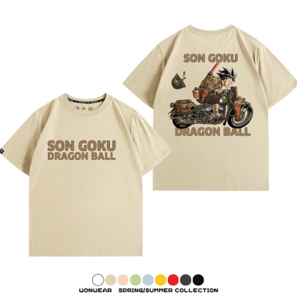 七龍珠日系動漫聯動機車鈴木悟空潮牌周邊短袖純棉寬鬆夏季男T恤