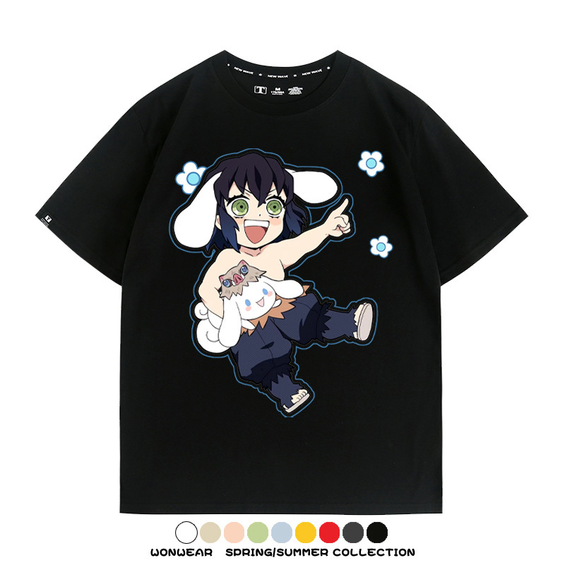 鬼滅之刃聯名三麗鷗 親子情侶裝寬鬆短袖T