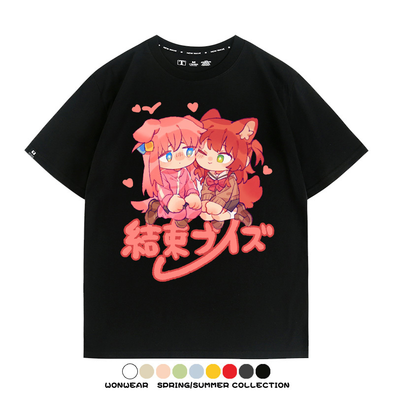 Q版孤獨搖滾後藤一里 親子情侶裝寬鬆短袖T