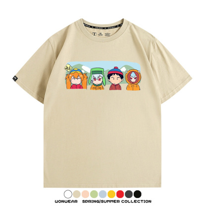 EVA聯名南方公園情侶裝短袖衰仔樂園福音戰士卡通t恤衫純棉上衣服
