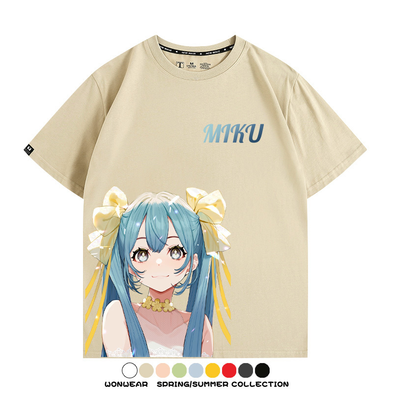 初音未來二次元聯名 親子情侶裝寬鬆短袖T