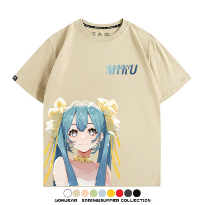 初音未來二次元聯名 親子情侶裝寬鬆短袖T