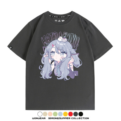 初音未來miku二次元少女元氣動漫周邊短袖夏季情侶純棉T恤男休閒