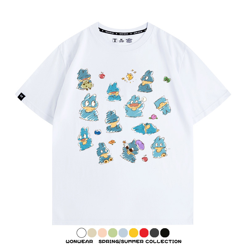 精靈寶可夢小卡比獸任天堂遊戲周邊情侶短袖T恤純棉上衣寬鬆百搭