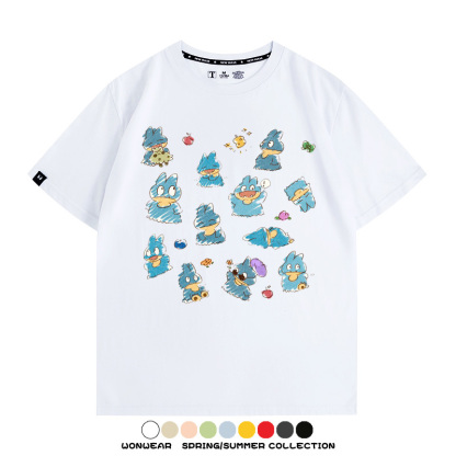 精靈寶可夢小卡比獸任天堂遊戲周邊情侶短袖T恤純棉上衣寬鬆百搭