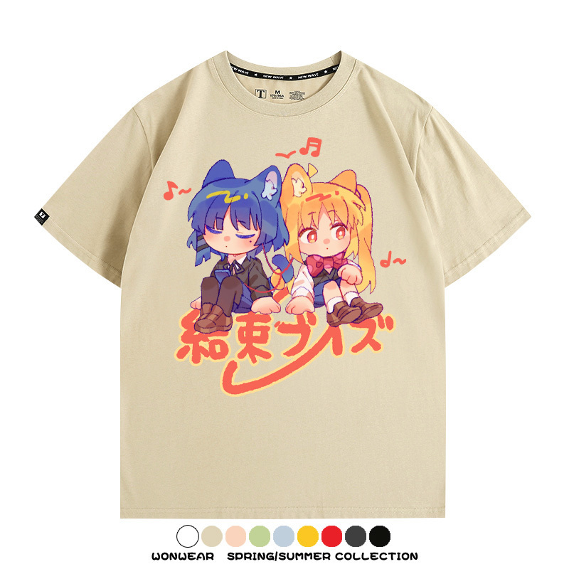 Q版孤獨搖滾後藤一里 親子情侶裝寬鬆短袖T