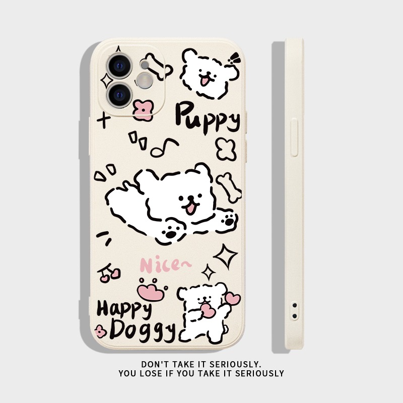 蘋果 系列線條小狗 硅膠防摔軟殼