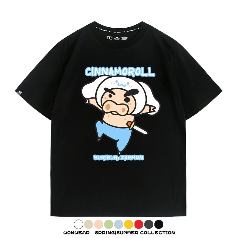 三麗鷗x蠟筆小新肥嘟嘟左衛門 親子情侶寬鬆短袖T