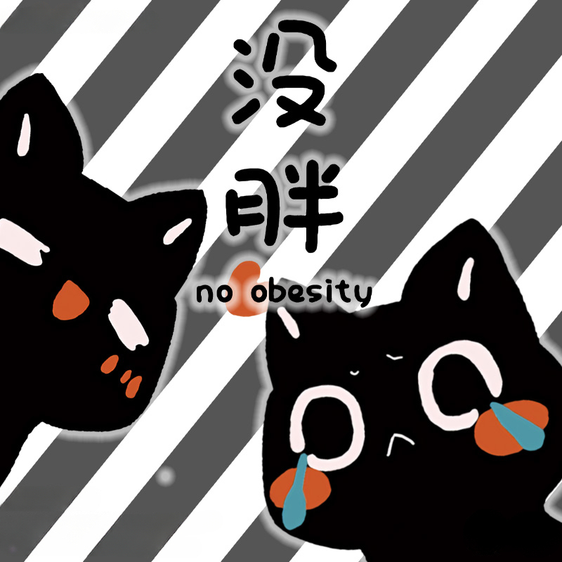 趣味黑貓咪我沒胖 親子情侶裝寬鬆短袖T