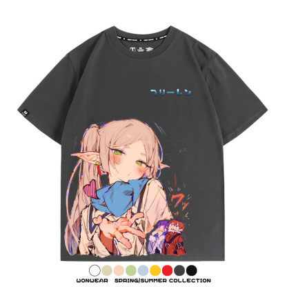 葬送的芙莉蓮卡通動漫菲倫可愛情侶周邊二次元短袖夏季純棉T恤衫