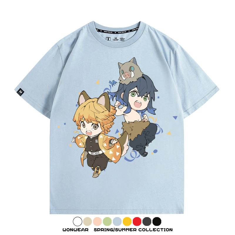 鬼滅之刃動漫周邊聯名  親子情侶裝寬鬆短袖T