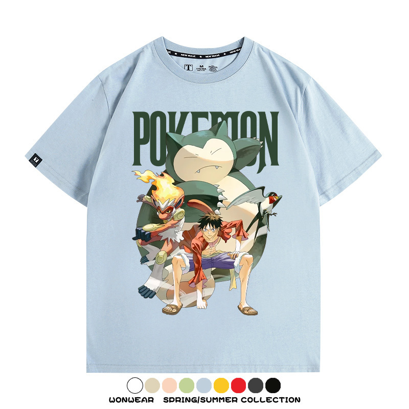 航海王精靈寶可夢 親子情侶裝寬鬆短袖T