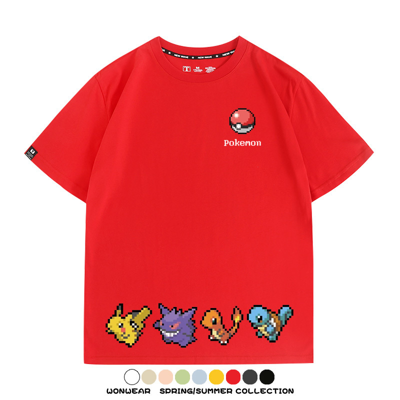 精靈寶可夢像素可愛 親子情侶裝寬鬆短袖T
