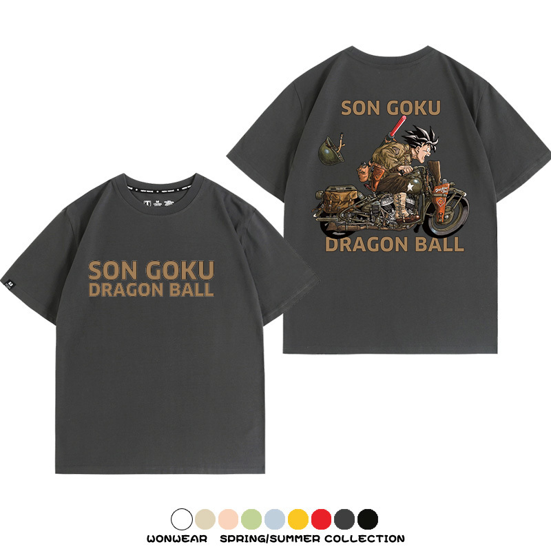 七龍珠日系動漫聯動機車鈴木悟空潮牌周邊短袖純棉寬鬆夏季男T恤