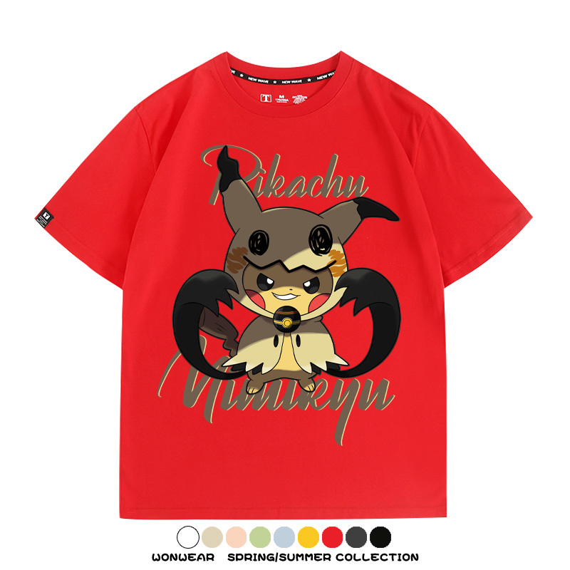 精靈寶可夢皮卡丘x謎擬Q動漫周邊短袖T恤