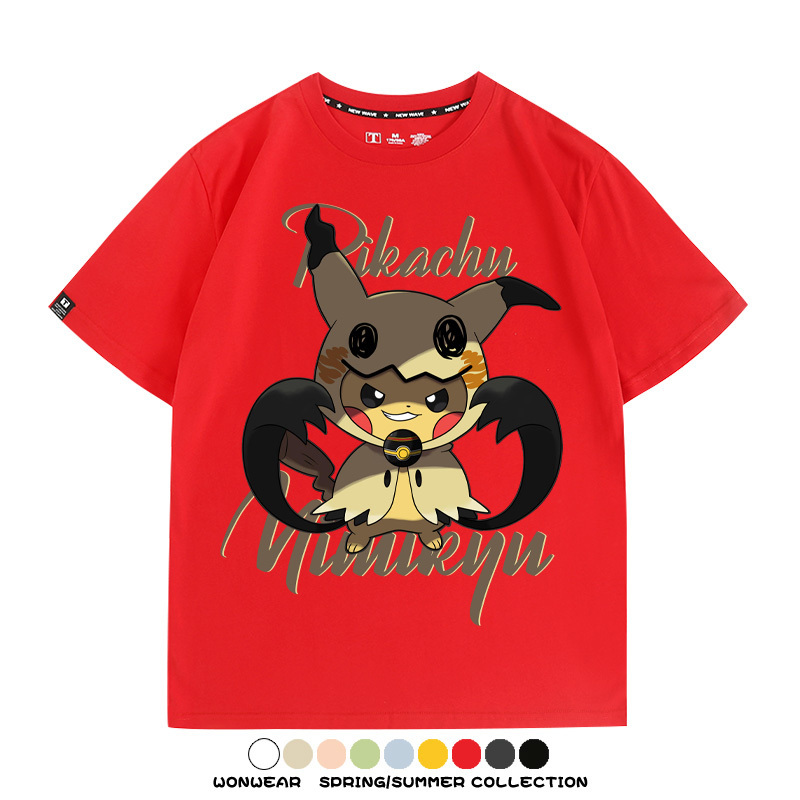 精靈寶可夢皮卡丘x謎擬Q動漫周邊短袖T恤