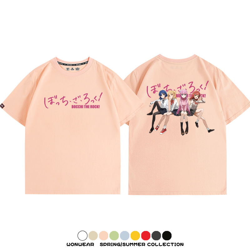 孤獨搖滾後藤一里小波奇周邊聯名 親子情侶裝寬鬆短袖T