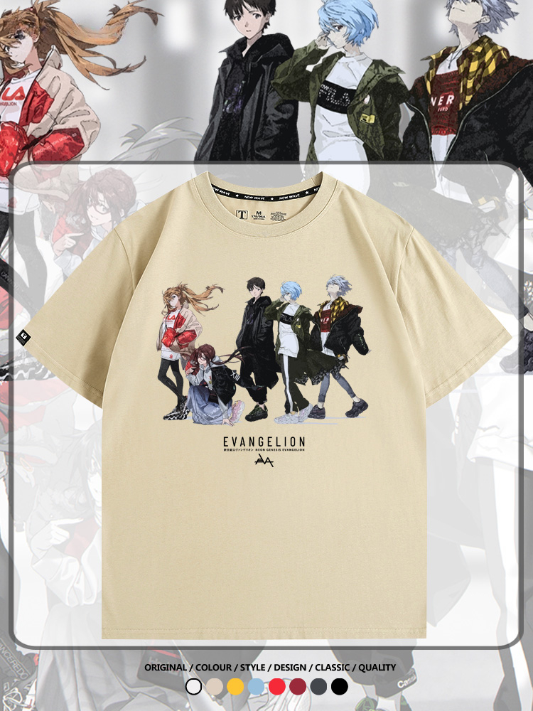 米山舞EVA聯名同款短袖T恤衫潮牌埃菲爾鐵塔日系純棉男潮寬鬆百搭