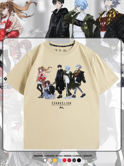 米山舞EVA聯名同款短袖T恤衫潮牌埃菲爾鐵塔日系純棉男潮寬鬆百搭