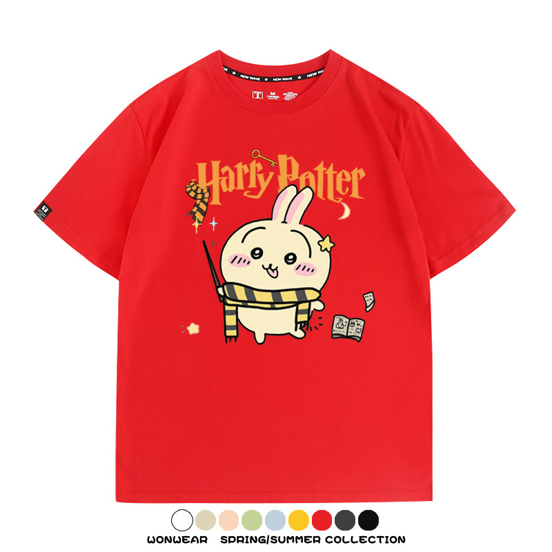 Chiikawa聯動哈利波特 親子情侶裝寬鬆短袖T