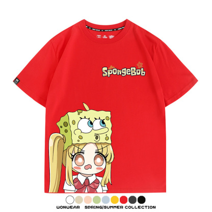 海綿寶寶x孤獨搖滾聯名 親子情侶寬鬆短袖T